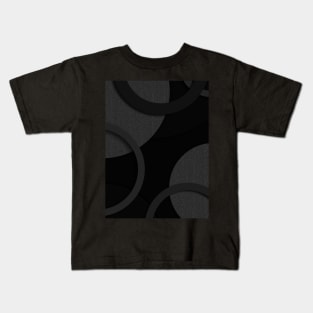 Black abstract shaped circles design Kids T-Shirt